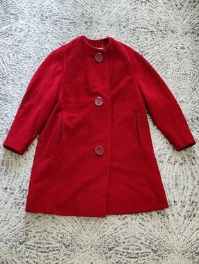 Vintage Rothmoor 1940s/1950s Red Wool Women's Coat Size XS/S